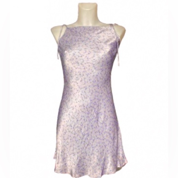 Zara Lilac Floral Sleeveless Satin Look & Feel Mini Ditsy Slip Dress NWT S - Picture 10 of 13